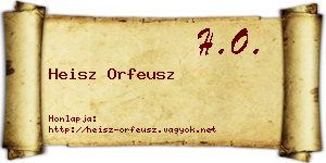 Heisz Orfeusz névjegykártya