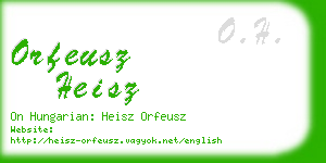 orfeusz heisz business card